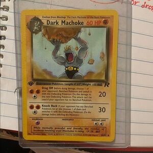 Pokemon Dark Machoke Trading Card - Gold and Black